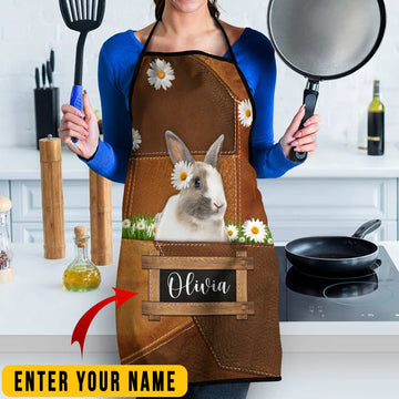 Joycorners Personalized Name Rabbit All Over Printed 3D Apron