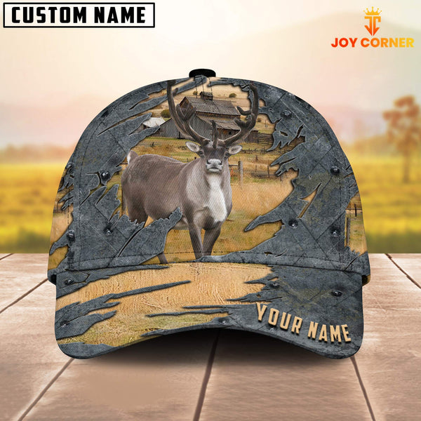 Joycorners Rain Deer Customized Name Cap
