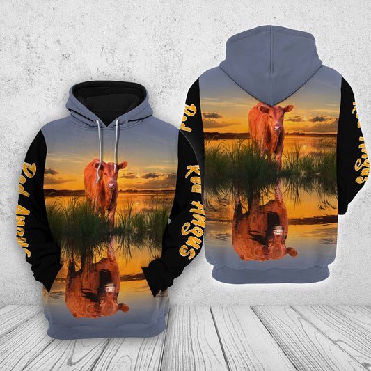 Joycorners Red Angus In The Sunset Shirts