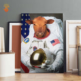 Joycorners Red Angus Astronaut Portrait Canvas