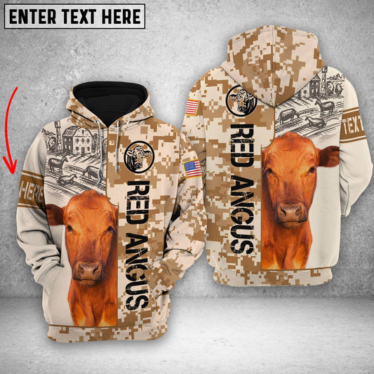 Joycorners Personalized Red Angus Brown Camo All Printed 3D Shirt
