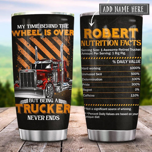Joy corners Retired Trucker Personalized KD2 Custom Personalized Tumbler GY61035