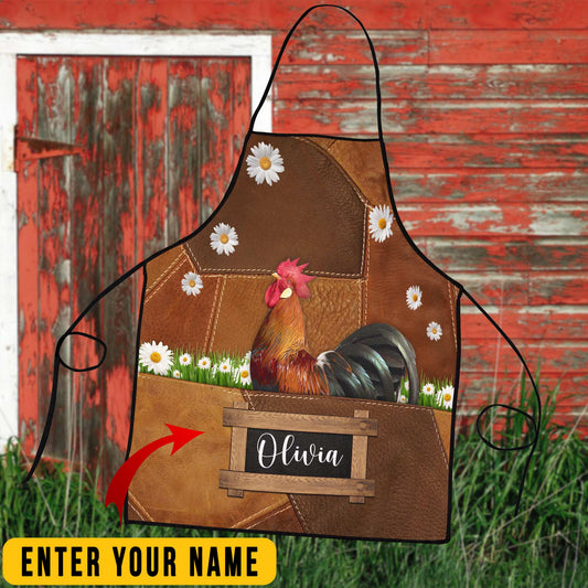 Joycorners Personalized Name Rooster All Over Printed 3D Apron