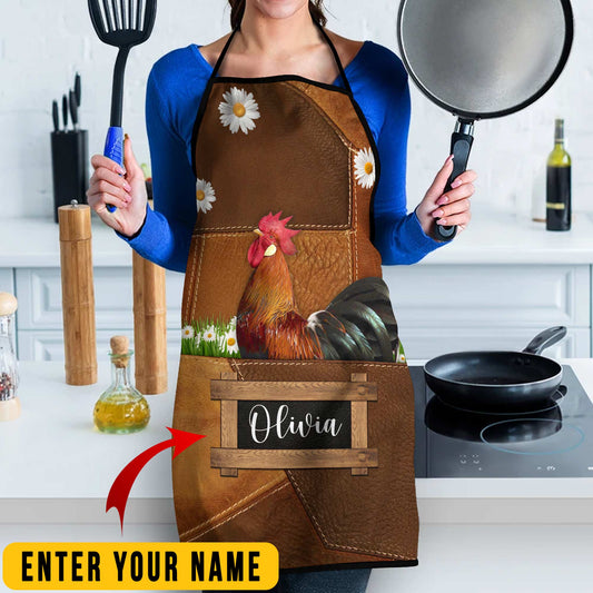 Joycorners Personalized Name Rooster All Over Printed 3D Apron