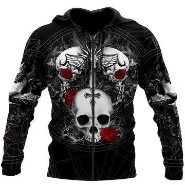 Joycorners Skull and Flowers Tattoo All Over Printed Shirts