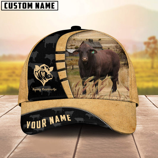 Joycorners Custom Name Santa gertrudis Cattle Farmhouse Field Cap TT25