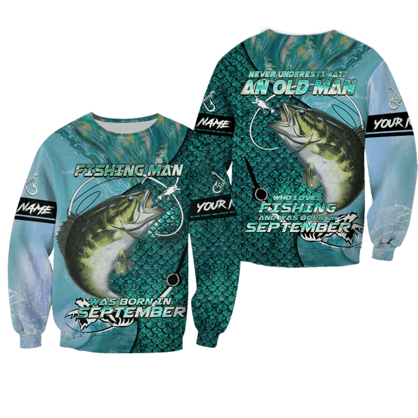 Joycorners Personalized Name Fishing Man Was Born In September All Over Printed 3D Shirts