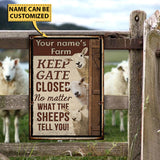 Joycorners Customized Name SHEEP LOVERS KEEP GATE CLOSED All Printed 3D Metal Sign