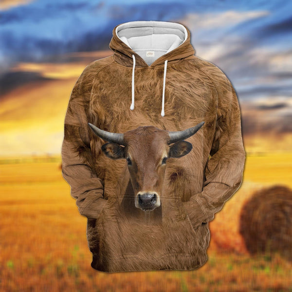 Shorthorn 3D All Over Printed Hoodie