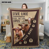 Joycorners Personalized Shorthorn Live Like Someone Left The Gate Open Blanket