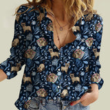 Joycorners Blue Ocean Pattern Siamese Cat All Over Printed 3D Casual shirt