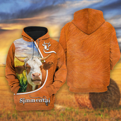 Joycorners Simmental On The Wheat Field All Over Printed 3D Shirts