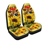 Joycorners Sunflower Heifer All Over Printed 3D Car Seat Cover Set (2Pcs)