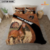 Joycorners Horse On The Farm Customized Name Red Barn Bedding Set