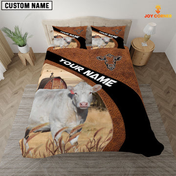 Joycorners Charolais On The Farm Customized Name Red Barn Bedding Set