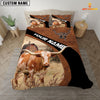 Joycorners Texas Longhorn On The Farm Customized Name Red Barn Bedding Set