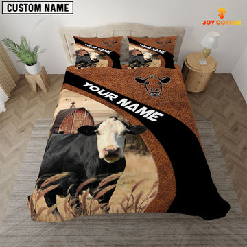 Joycorners Black Baldy On The Farm Customized Name Red Barn Bedding Set