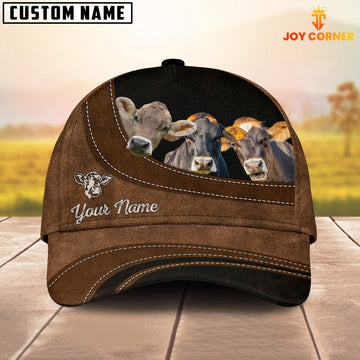 Joycorners Brown Swiss Happiness Customized Name Cap