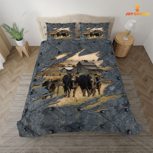 Joycorners Black Angus On The Farm Customized Name Bedding Set