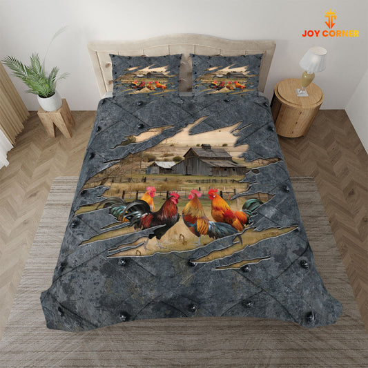 Joycorners Rooster On The Farm Customized Name Bedding Set