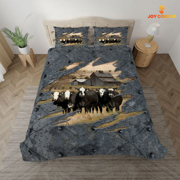 Joycorners Black Baldy On The Farm Customized Name Bedding Set