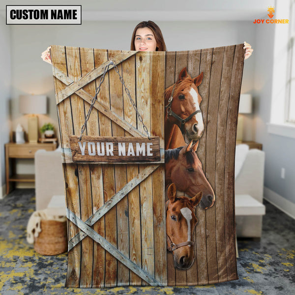 Joycorners Personalized Name Horse Barn Blanket