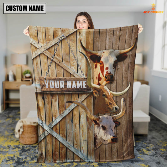 Joycorners Personalized Name Texas Longhorn Barn Blanket