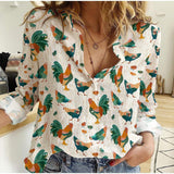 Joycorner Chickens and Roosters Casual Shirt
