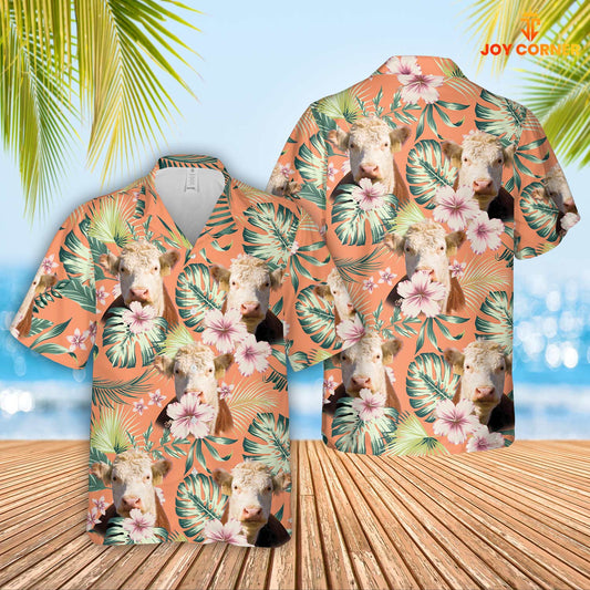 Joycorners Hereford Summer Happiness Floral Farm 3D Hawaiian Shirt