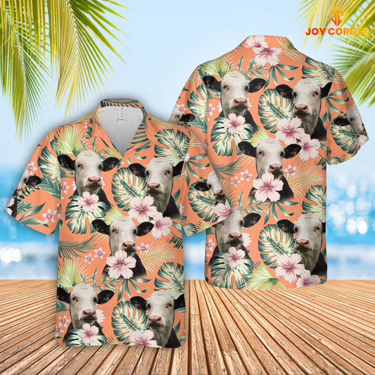 Joycorners Black Baldy Summer Happiness Floral Farm 3D Hawaiian Shirt