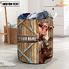 Joycorners Shorthorn Barn Custom Name Laundry Basket