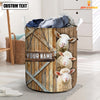 Joycorners Sheep Barn Custom Name Laundry Basket