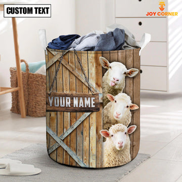 Joycorners Sheep Barn Custom Name Laundry Basket