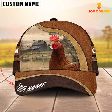 Joycorners Chicken Happy Face Customized Name Cap