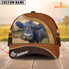 Joycorners Black Angus Happy Face Customized Name Cap