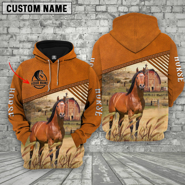 Joycorners Personalized Name Horse Barn Farm 3D Hoodie