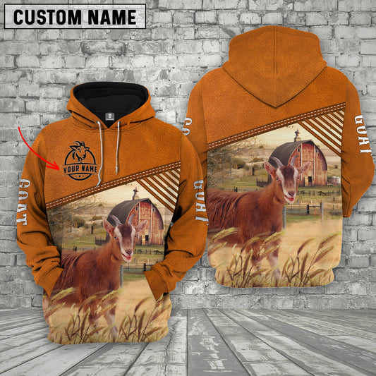 Joycorners Personalized Name Goat Barn Farm 3D Hoodie