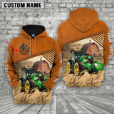 Joycorners Personalized Name Farm Tractor Barn Farm 3D Hoodie