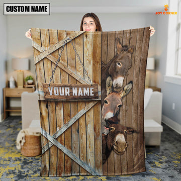 Joycorners Personalized Name Donkey Barn Blanket