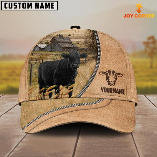 Joycorners Black Angus Farming Light Brown Customized Name Cap