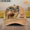 Joycorners Texas Longhorn Farming Light Brown Customized Name Cap