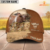 Joycorners Shorthorn Custom Name Brown Leather Pattern Cap