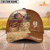 Joycorners Goat Custom Name Brown Leather Pattern Cap