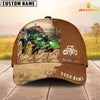 Joycorners Farm Tractor Custom Name Brown Leather Pattern Cap