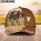Joycorners Donkey Custom Name Brown Leather Pattern Cap