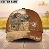 Joycorners Brown Swiss Custom Name Brown Leather Pattern Cap