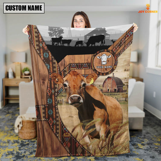 Joycorners Jersey Custom Name Brocade Pattern Blanket