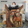 Joycorners Horse Custom Name Brocade Pattern Blanket