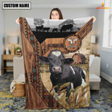 Joycorners Holstein Custom Name Brocade Pattern Blanket