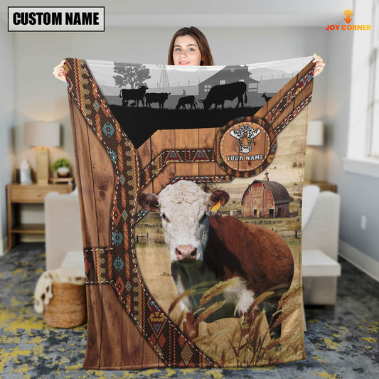 Joycorners Hereford Custom Name Brocade Pattern Blanket